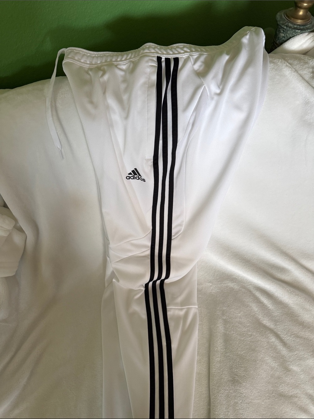 adidas White Joggers with Black Side Stripes - Picture 4 of 4